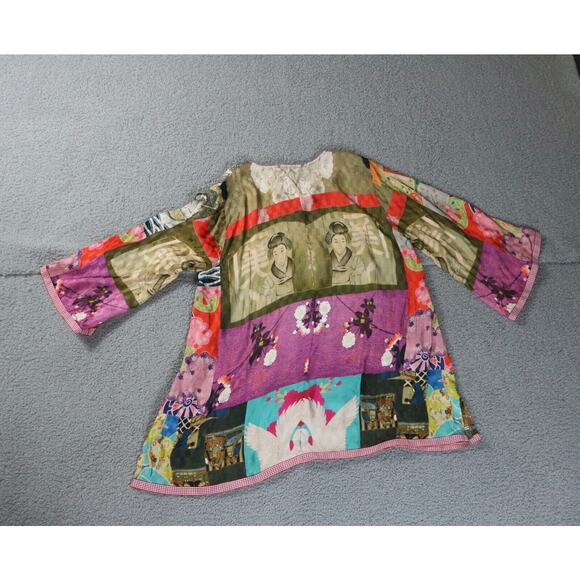 New Johnny Was Tunic Shirt Womens Small Multi Samantha Japanese Print - Picture 2 of 9